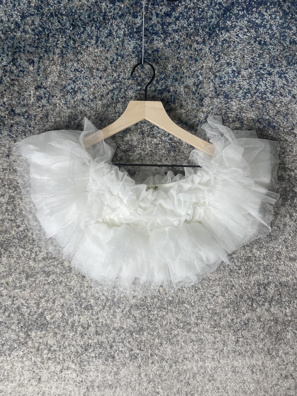 Amy Byer White Tulle Tutu Skirt Girls Small Ruffle Party Ballet Costume Dress Up